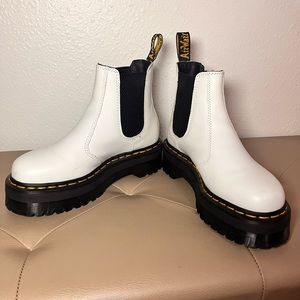 Dr Martens 2976 quad platform white boots